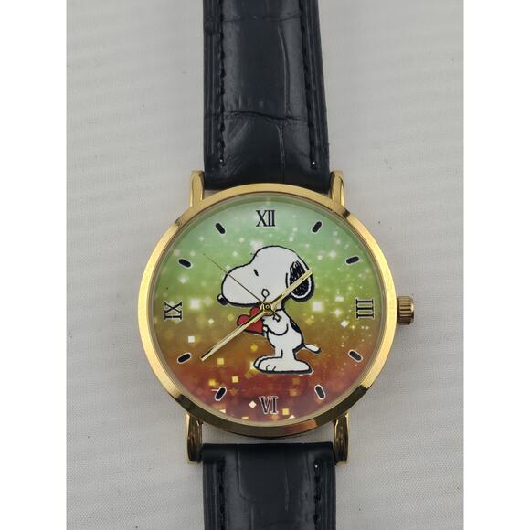 Mens NOS Very Rare Snoopy Holding Heart Quartz Watch New Battery Band Runs - Picture 3 of 11